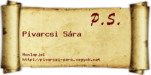 Pivarcsi Sára névjegykártya