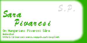 sara pivarcsi business card