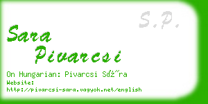 sara pivarcsi business card